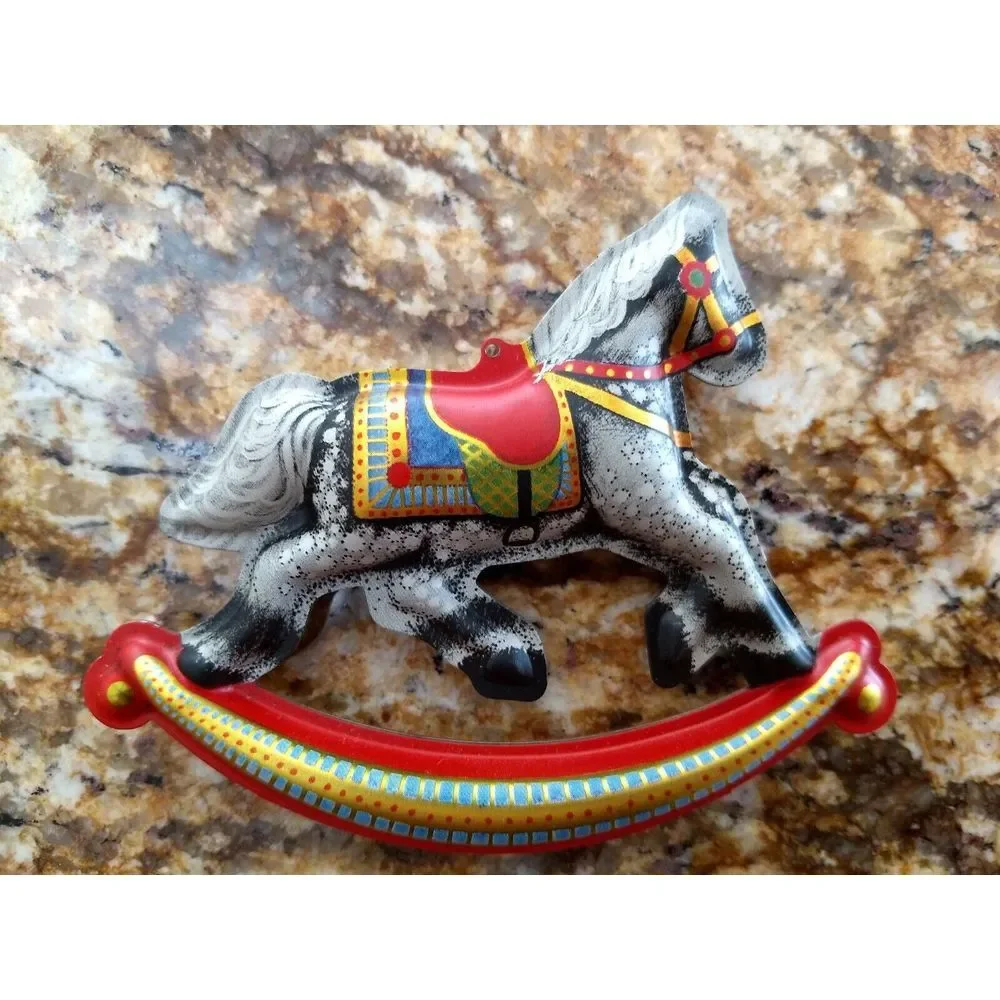 Hallmark TIN ROCKING HORSE Keepsake Christmas Ornament Vintage 1983 Original Box